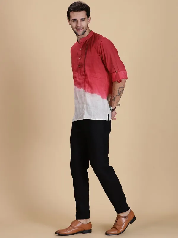 Red_Cotton_Regular_Fit_Kurta_For_Men