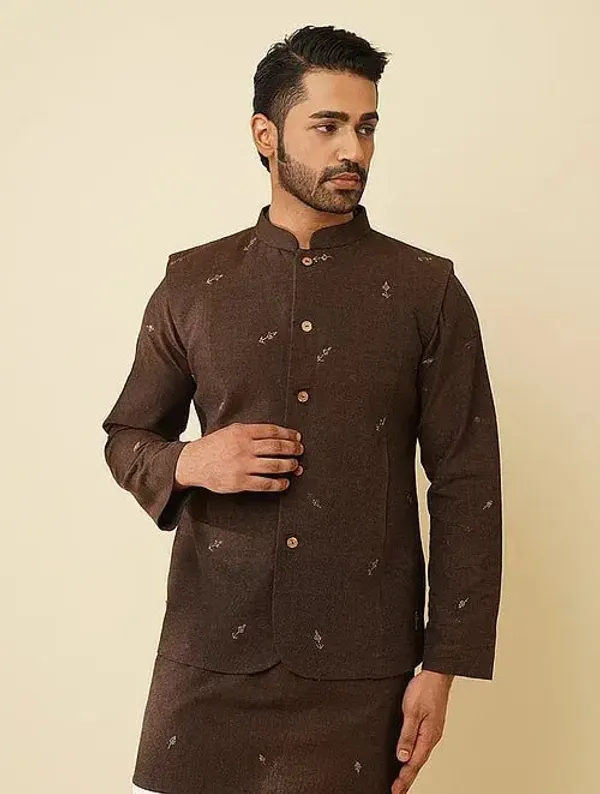 Brown_Cotton_Regular_Fit_Kurta_For_Men