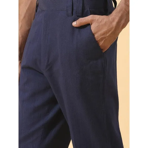 Navy_Cotton_Regular_Fit_Straight_Leg_Trousers_For_Men