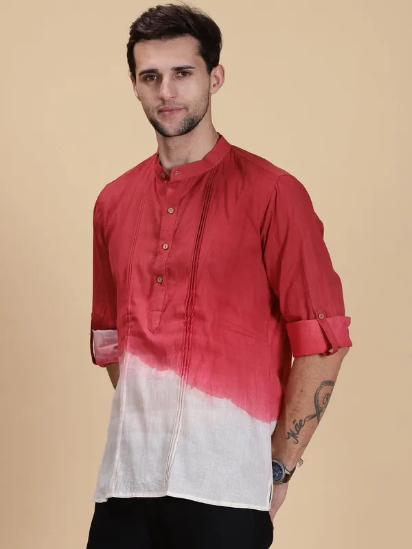 Red_Cotton_Regular_Fit_Kurta_For_Men