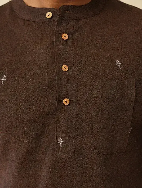 Brown_Cotton_Regular_Fit_Kurta_For_Men