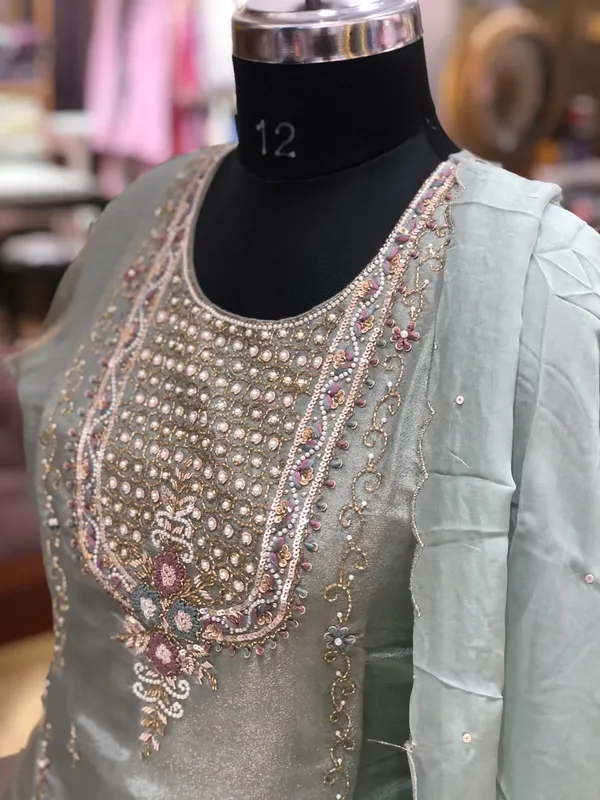 Mint_Green_Shimmer_Straight_Kurta_Pant_Palazzo_Set_For_Women