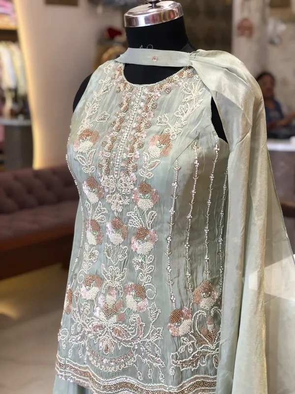 Sage_Green_Shimmer_Embroidered_Jacket_Suit_Set_For_Women