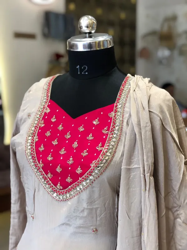 Beige_Chinon_Embroidered_Suit_Set_For_Women