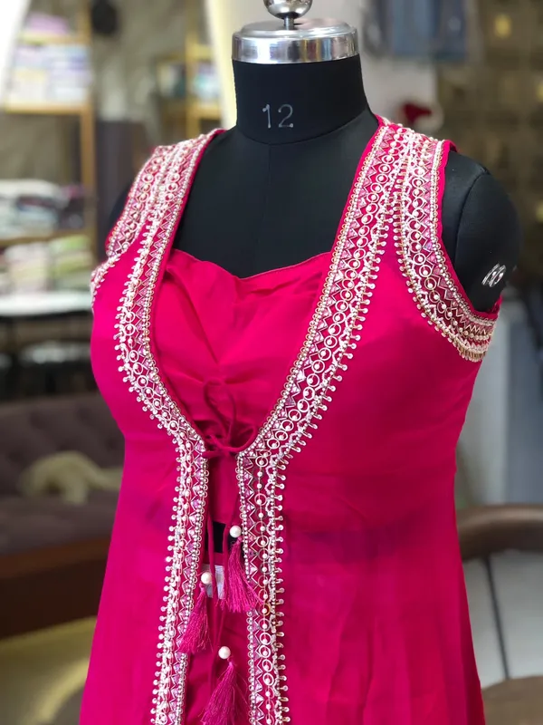 Pink_Chinon_Embroidered_Jacket_Co-Ord_Set_For_Women