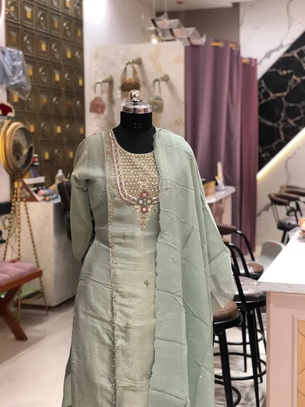 Mint_Green_Shimmer_Straight_Kurta_Pant_Palazzo_Set_For_Women