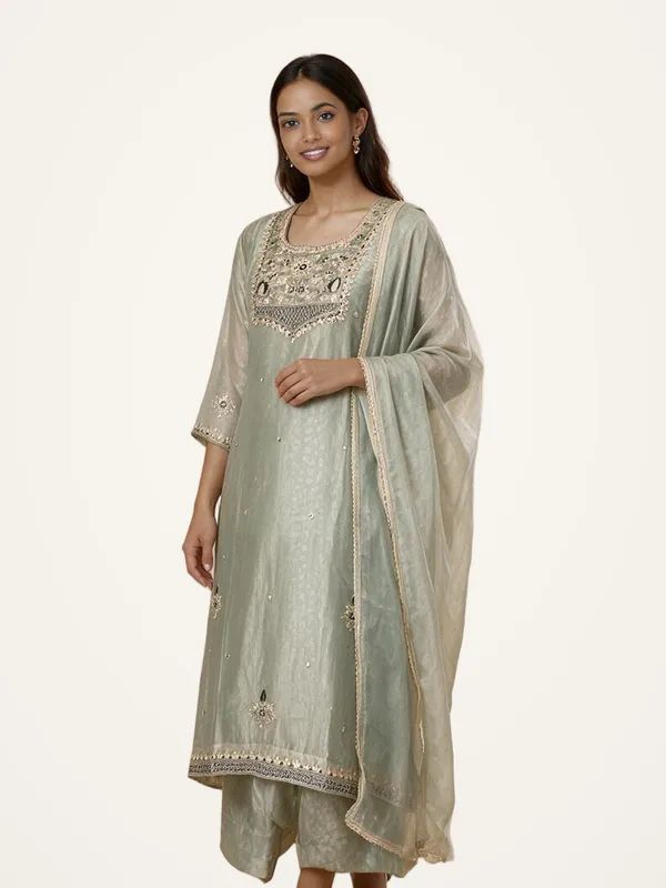 Peplum_Suit_Set_for_Women_-_Mint_Green_Shimmer_Tissue_Hand_Work_|_Festive_Wear