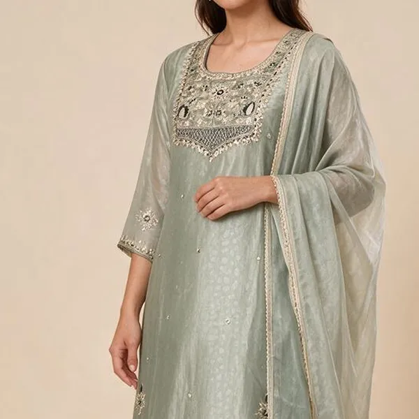 Peplum_Suit_Set_for_Women_-_Mint_Green_Shimmer_Tissue_Hand_Work_|_Festive_Wear