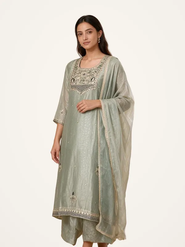 Peplum_Suit_Set_for_Women_-_Mint_Green_Shimmer_Tissue_Hand_Work_|_Festive_Wear