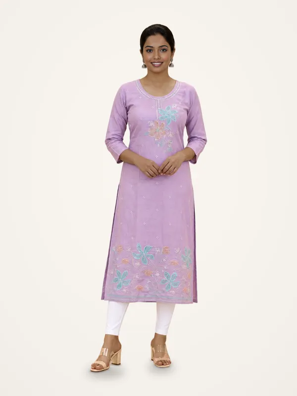 Cotton_Suit_Set_for_Women_-_Lavender_Embroidered,_Organza_Dupatta_|_Festive