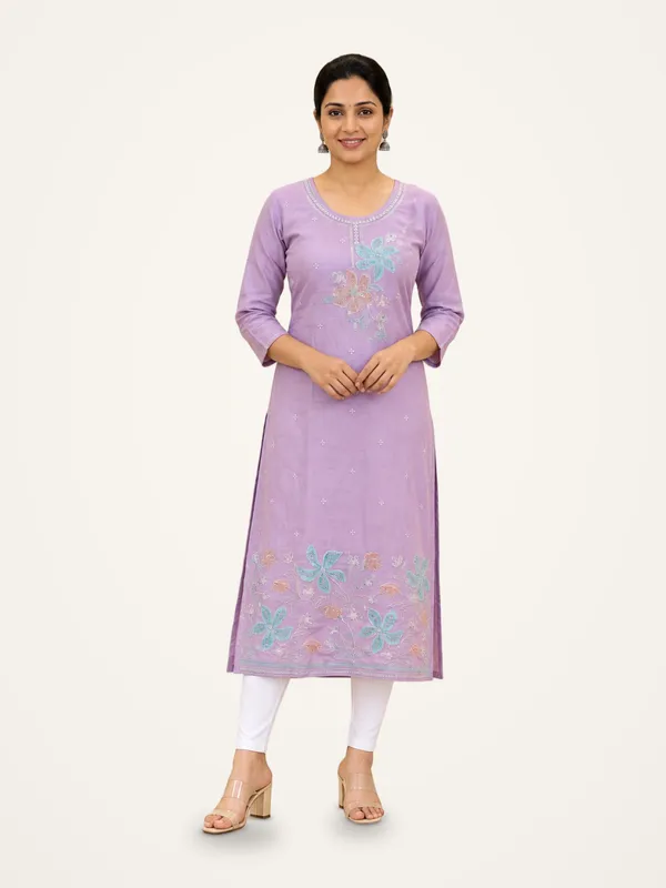Cotton_Suit_Set_for_Women_-_Lavender_Embroidered,_Organza_Dupatta_|_Festive