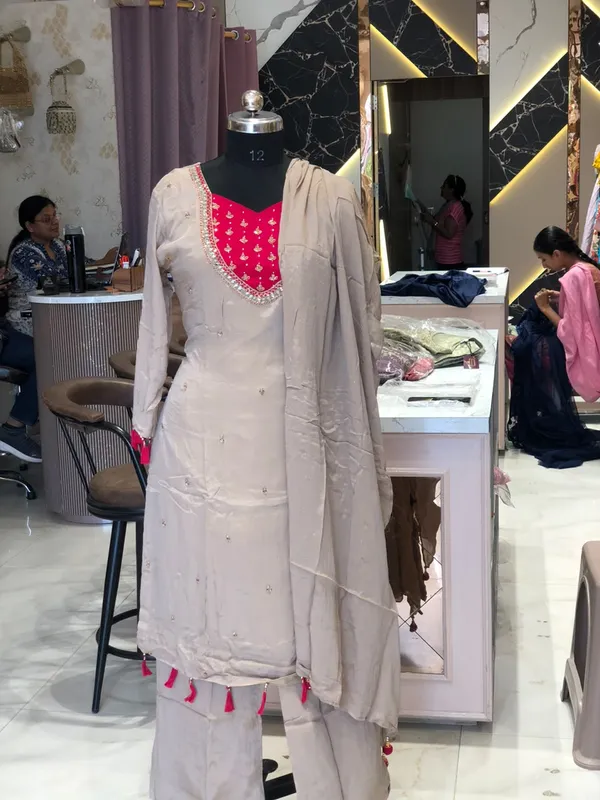 Beige_Chinon_Embroidered_Suit_Set_For_Women