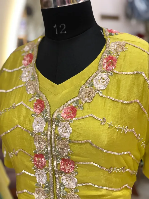 Neon_Chinon_Embroidered_Short_Kurti_Sharara_Set_For_Women