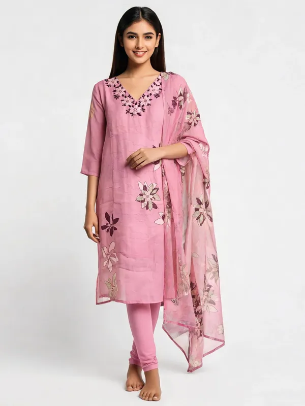 Cotton_Suit_Set_for_Women_-_Pink_with_Printed_Dupatta,_Neck_Detailing_|_Daily