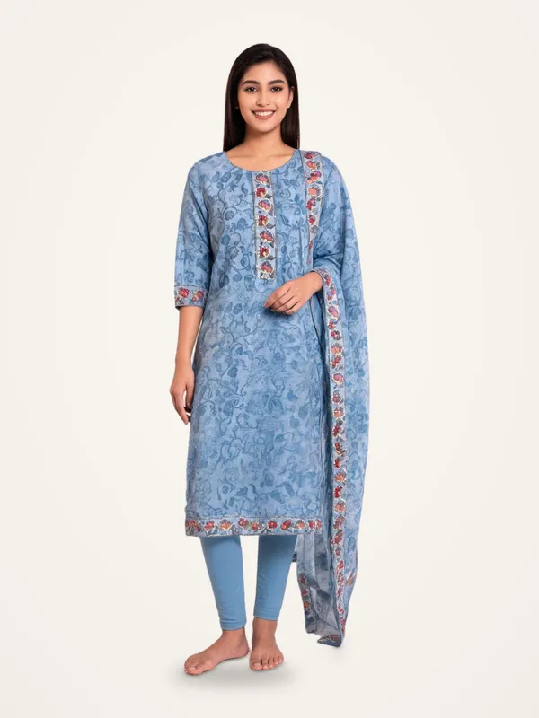 Cotton_Suit_Set_for_Women_-_Powder_Blue_with_Kantha_Work_Dupatta_|_Festive