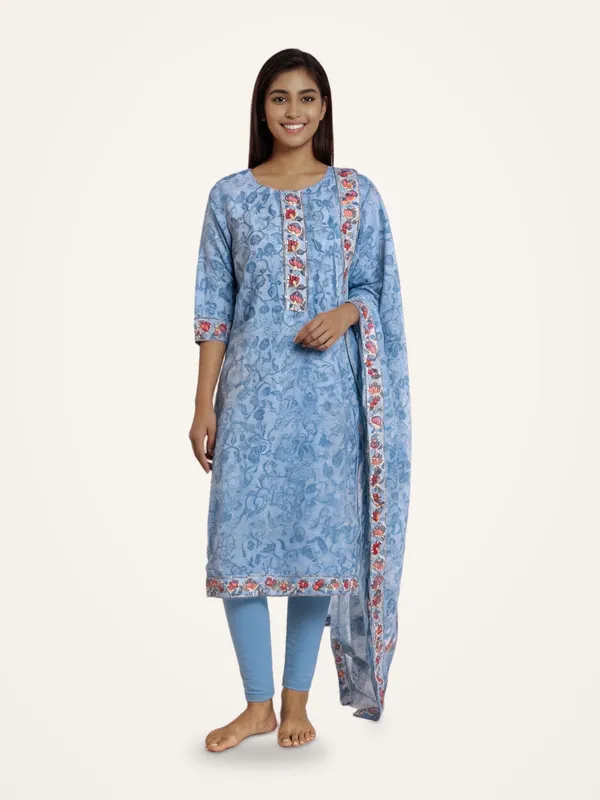 Cotton_Suit_Set_for_Women_-_Powder_Blue_with_Kantha_Work_Dupatta_|_Festive
