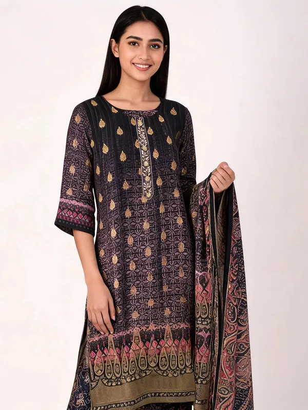 Cotton_Printed_Suit_for_Women_-_Black_Casual_with_Neck_Work_|_Daily_Wear