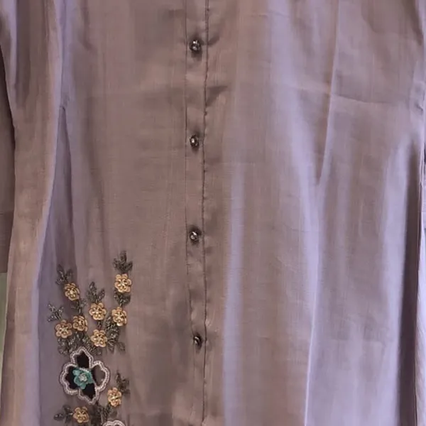 Co-ord_Set_for_Women_-_Lavender_Cotton_Embroidered_Shirt_Style_|_Casual_Wear