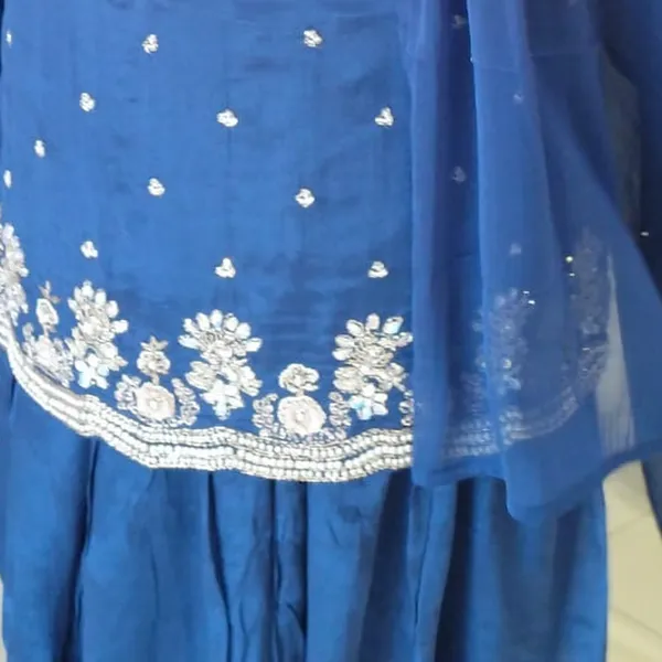 Kurti_Gharara_Set_for_Women_-_Royal_Blue_Chinon_Hand_Work_Short_Kurti_|_Festive