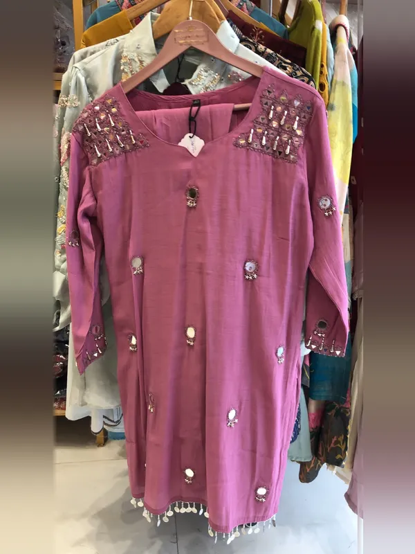 Co-ord_Set_for_Women_-_Purple_Cotton_Mirror_Work_2_Piece_|_Casual_Wear