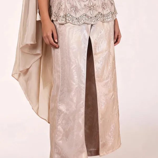 Peplum_Suit_Set_for_Women_-_Champagne_Gold_Self_Silk,_Choker_Dupatta_|_Wedding