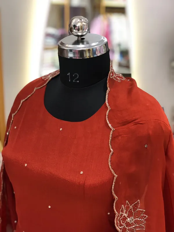 Rust_Chinon_Straight_Embroidered_Suit_Set_For_Women