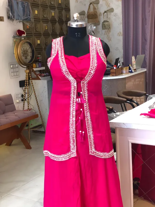 Pink_Chinon_Embroidered_Jacket_Co-Ord_Set_For_Women