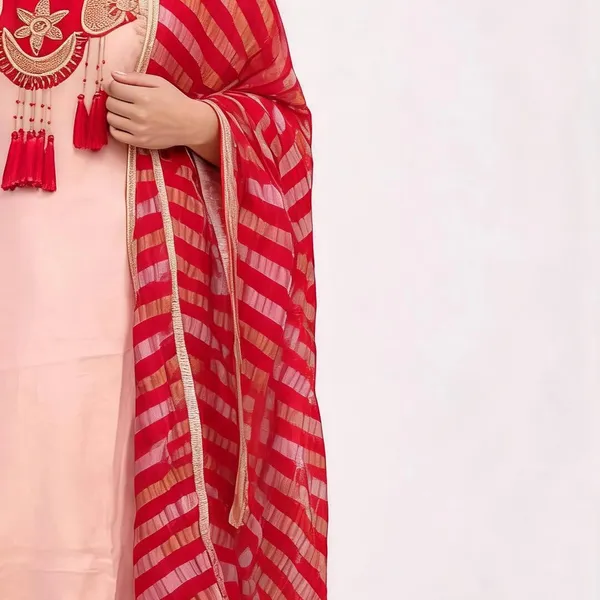 A-Line_Suit_Set_for_Women_-_Pink_Shimmer_with_Contrast_Dupatta_|_Festive_Wear