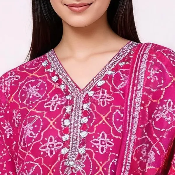 Suit_Set_for_Women_-_Magenta_Muslin_Bandhej_Print_Hand_Work_|_Festive_Wear