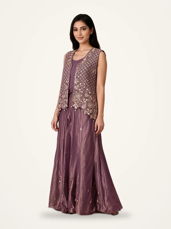 Jacket_Skirt_Set_with_Bustier_for_Women_-_Mauve_Shimmer_Tissue_Embroidered