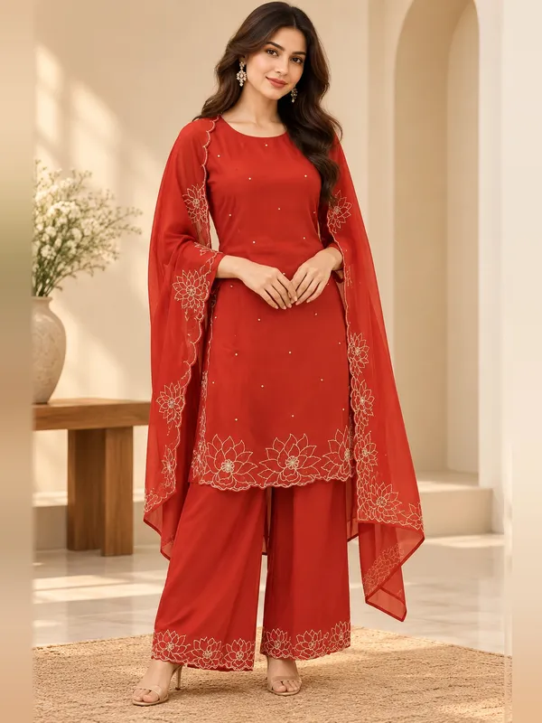 Sharara_Suit_Set_for_Women_-_Rust_Orange_Chinon_Hand_Work_|_Festive_Wear