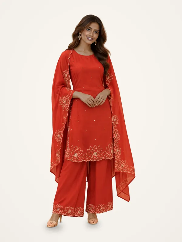 Sharara_Suit_Set_for_Women_-_Rust_Orange_Chinon_Hand_Work_|_Festive_Wear