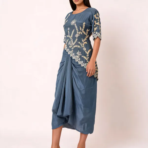 Blue_Crepe_Anarkali_Dhoti_Skirt_Set_For_Women