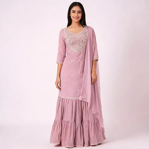 Baby_Pink_Chinon_Embroidered_Kurti_Garara_Set_For_Women