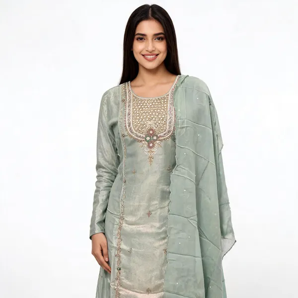 Mint_Green_Shimmer_Straight_Kurta_Pant_Palazzo_Set_For_Women