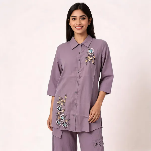 Lavender_Cotton_Relaxed_Embroidered_Shirt_Suit_Set_For_Women