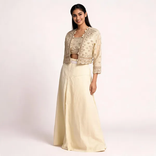 Ivory_Shimmer_Embroidered_Jacket_Skirt_Set_For_Women