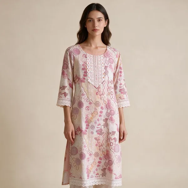 Pink_Schiffli_Lace_Detail_Kurta_For_Women