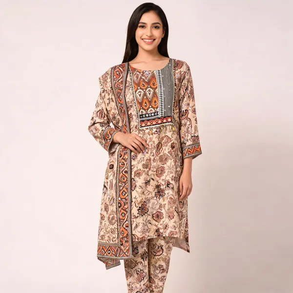 Beige_Muslin_Neck_Detail_Kurta_For_Women