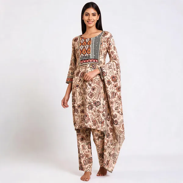 Beige_Muslin_Neck_Detail_Kurta_For_Women
