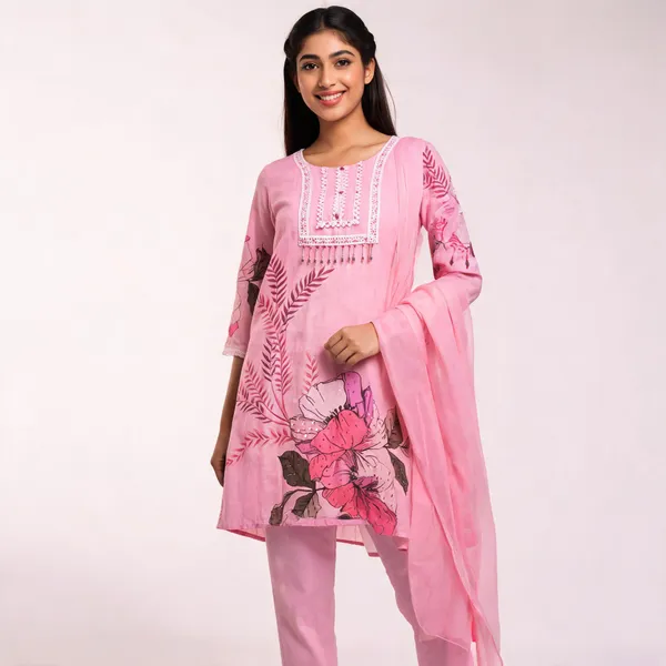 Baby_Pink_Cotton_Lace_Detail_Kurta_Pant_Dupatta_Set_For_Women