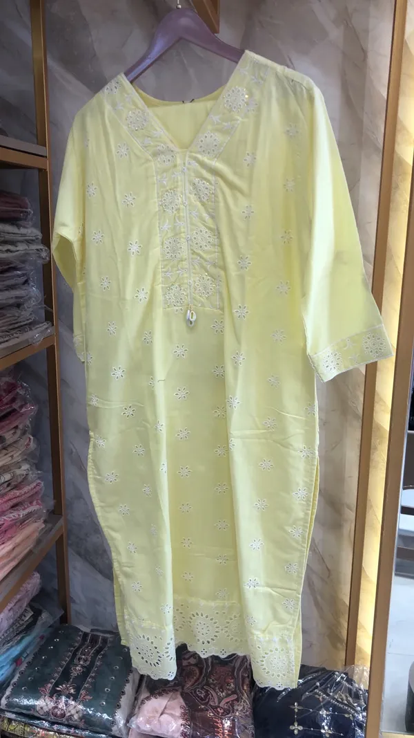 Light_Lemon_Cotton_Chikankari_Kurta_Pant_Dupatta_Set_For_Women