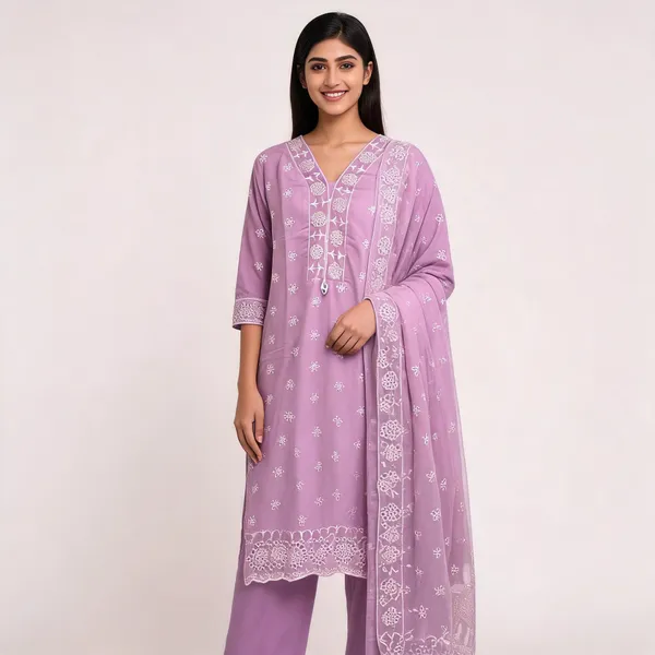Lavender_Cotton_Chikankari_Kurta_Pant_Dupatta_Set_For_Women