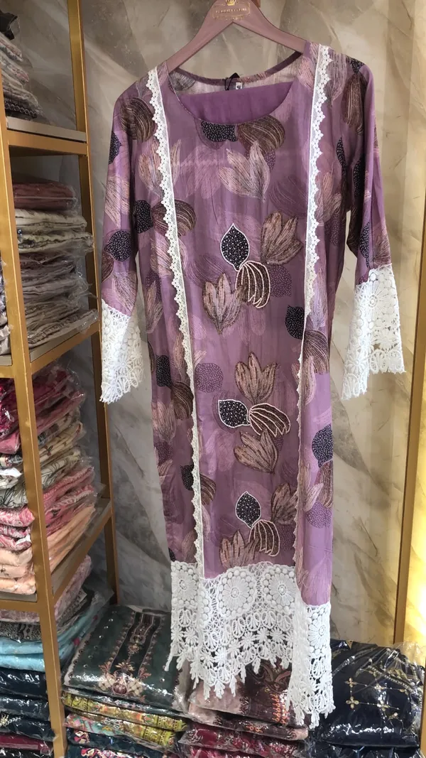Purple_Cotton_Lace_Detail_Kurta_Set_For_Women