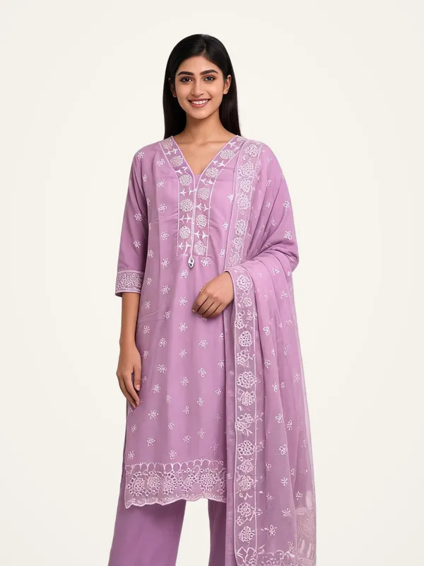 Chikankari_Suit_Set_for_Women_-_Lavender_Cotton_3_Piece_with_Designer_Dupatta_|_Daily_Wear