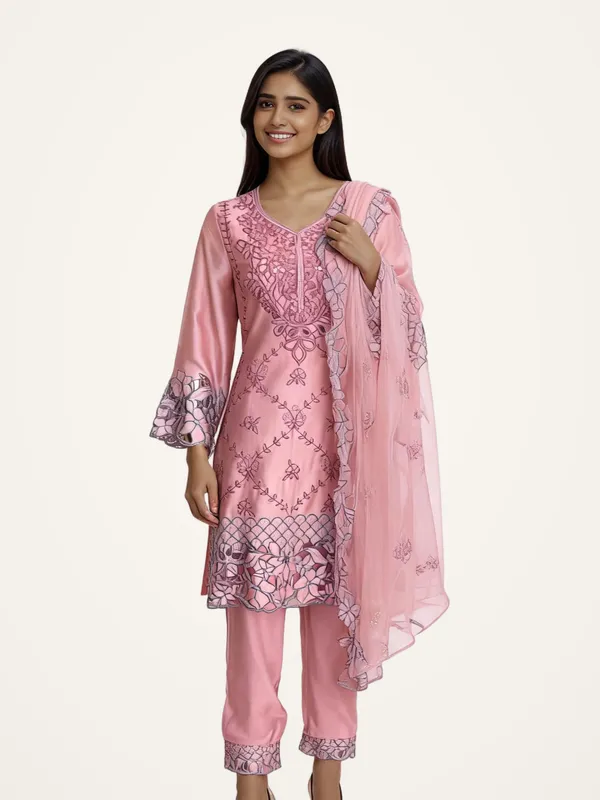 Pakistani_Suit_Set_for_Women_-_Pink_Satin_Laser_Cut_|_Festive_Wear