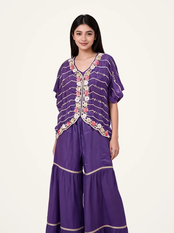 Jacket_Gharara_Set_for_Women_-_Purple_Chinon_Heavy_Hand_Work_Jacket_|_Wedding_Wear