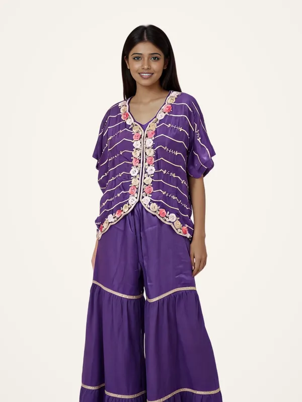 Jacket_Gharara_Set_for_Women_-_Purple_Chinon_Heavy_Hand_Work_Jacket_|_Wedding_Wear