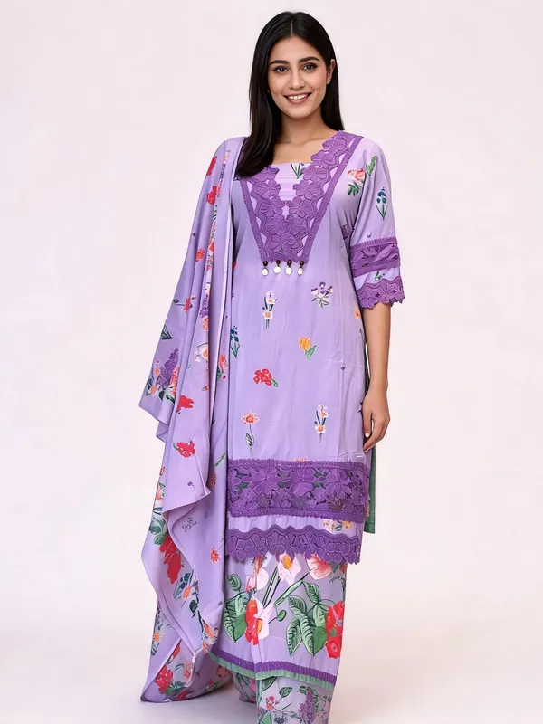 Palazzo_Suit_Set_for_Women_-_Lavender_Cotton_Printed,_Lace_Detailing_|_Daily