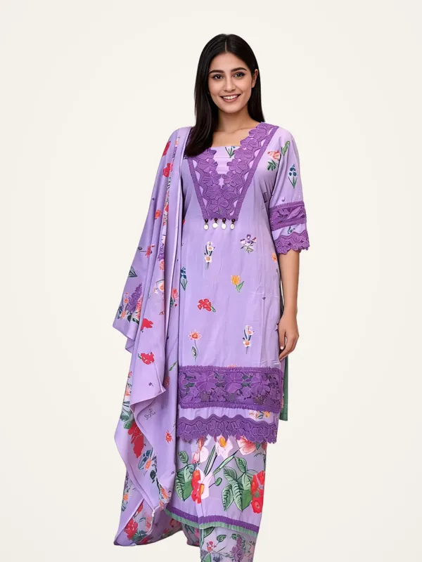 Palazzo_Suit_Set_for_Women_-_Lavender_Cotton_Printed,_Lace_Detailing_|_Daily